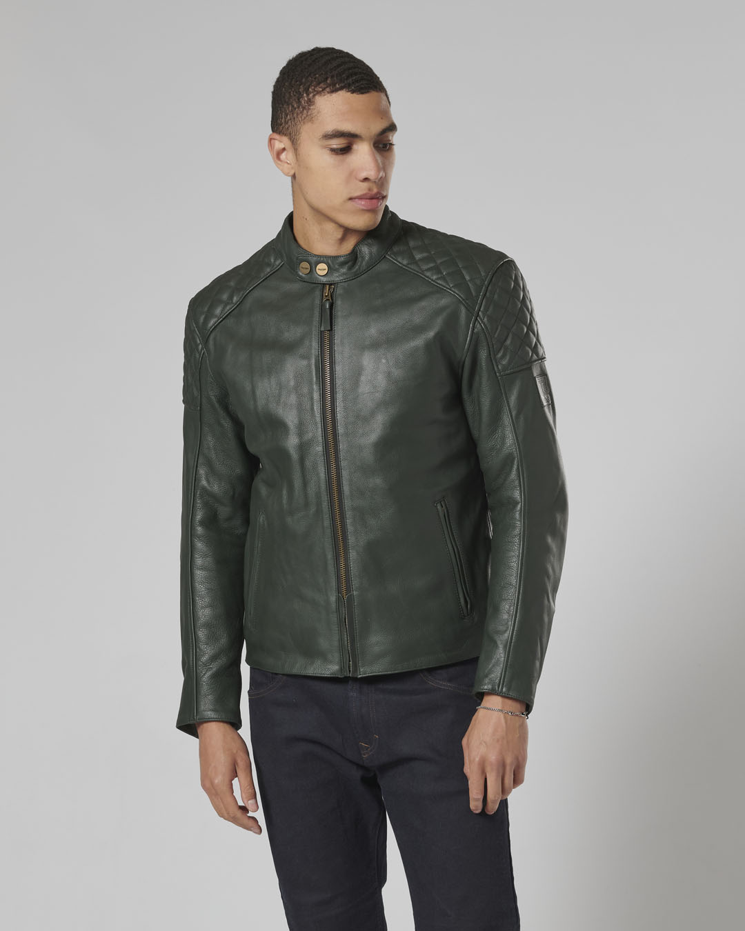 TRIUMPH BRADDAN JACKET RACING GREEN MLES22103