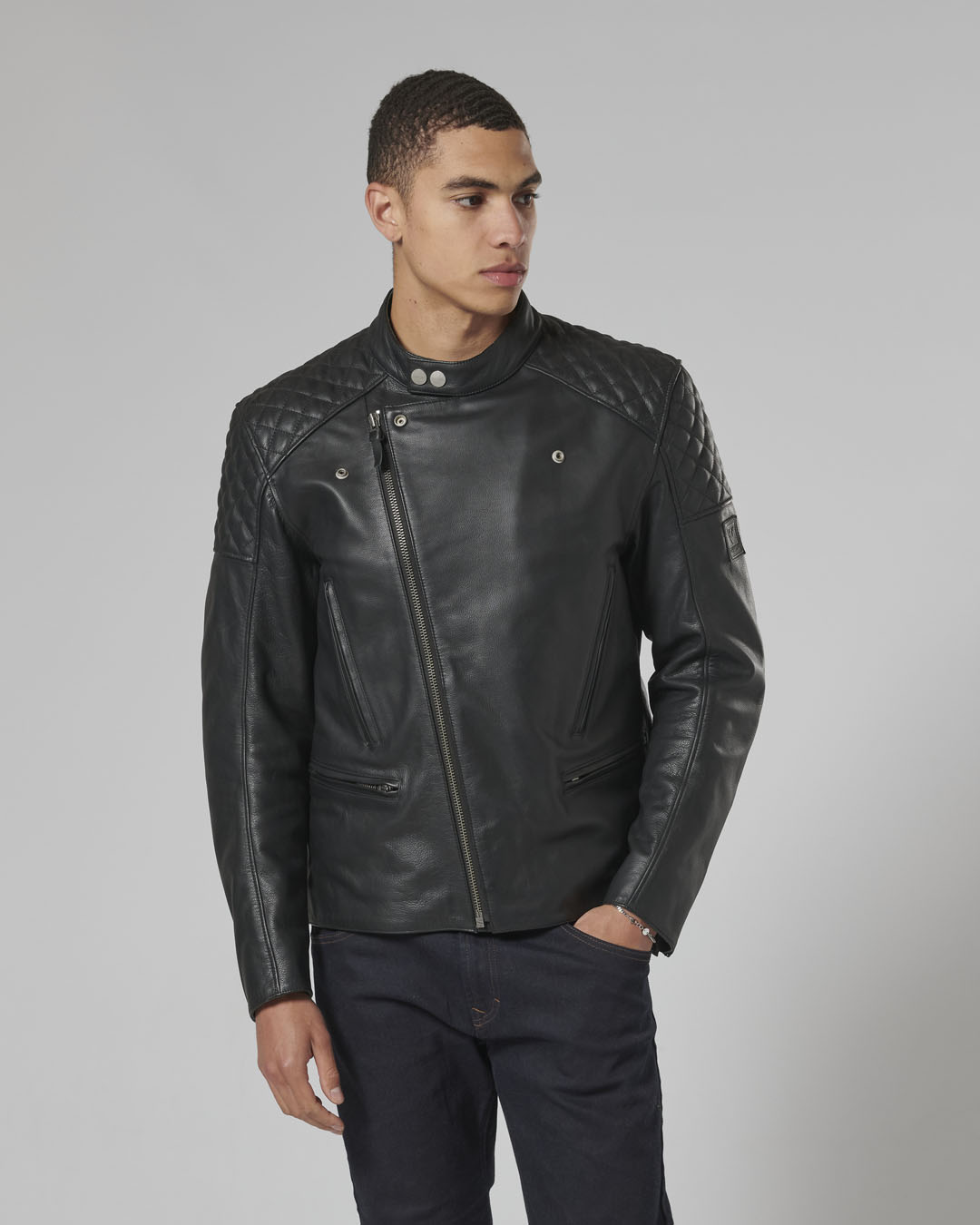 TRIUMPH BRADDAN ASYMMETRIC JACKET MLES22100